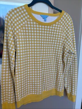 Draper James "Natalie" yellow gingham pullover sweatshirt